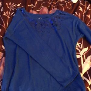long-sleeve tee with sequins